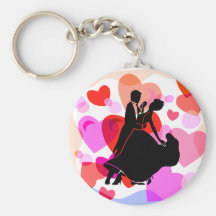 Danse de salon de coeurs porte-clefs