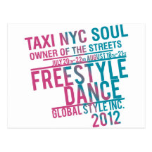 danse globale d'âme de nyc de taxi cartes postales