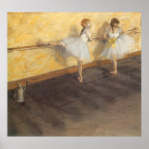 Dansers die bij de Staaf door Edgar Degas praktize Poster