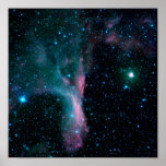 Danseur cosmique de galaxie dans l'espace posters