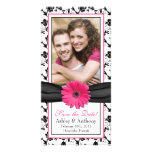 Date florale d'économies de mariage de ruban de no cartes avec photo