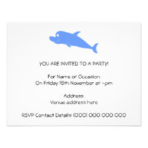 Dauphin bleu invitations
