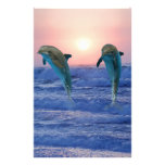 Dauphins au lever de soleil papier à lettre customisé