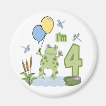 De 4de Verjaardag van Froggy Koelkast Magneetje