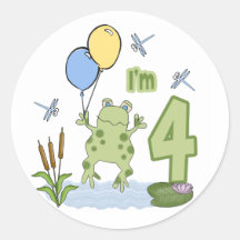 De 4de Verjaardag van Froggy Ronde Sticker