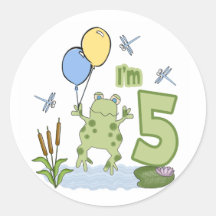 De 5de Verjaardag van Froggy Ronde Stickers