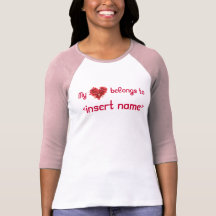 De aangepaste Valentijnsdag van de Naam T-shirt