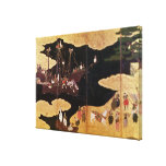 De aankomst van de Portugees in Japan Stretched Canvas Afdrukken