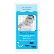 De Aankondiging van het Baby van de Visserij van d Gepersonaliseerde Fotokaarten