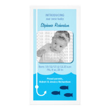 De Aankondiging van het Baby van de Visserij van d Gepersonaliseerde Fotokaarten