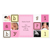 De Aankondiging van het Meisje van het baby Gepersonaliseerde Fotokaarten
