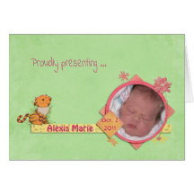 De Aankondiging van het Meisje van het baby Wenskaarten