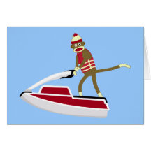 De Aap Jetski van de sok Wenskaarten