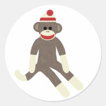 De aapsticker van de sok
