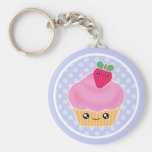 De Aardbei Keychain van Cupcake van Kawaii Sleutel Hanger