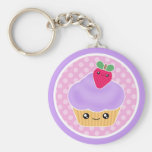 De Aardbei Keychain van Cupcake van Kawaii Sleutelhangers