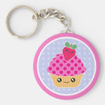 De Aardbei Keychain van Cupcake van Kawaii Sleutel Hanger