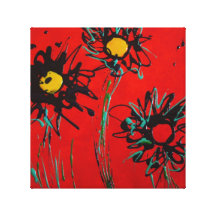 De abstracte druk van het bloemencanvas gallerij wrapped canvas