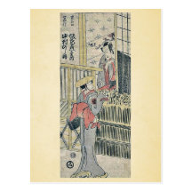 De actoren Bando Hikosaburo en Nakamura Noshio Wenskaarten