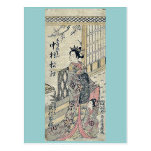 De actoren door Torii, Kiyotsune Wens Kaart