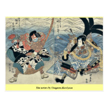De actoren door Utagawa, Kuniyasu Wens Kaarten