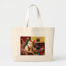 De Airedales van de kerstman Canvas Tassen
