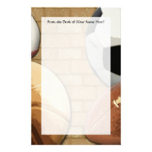 De al-Ster van sporten, Basketbal/Voetbal/Football Gpersonaliseerd Briefpapier