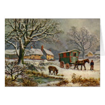 De antiek Kaart van Kerstmis of van de Vakantie va