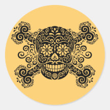 De antiek Schedel & de Gekruiste knekels van de Su Sticker