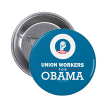 De Arbeiders van de Unie voor Obama Speldbuttons