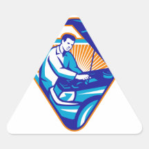 De automobiele Mechanische Retro Auto van de Repar Driehoek Stickers