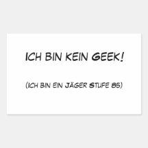 De bak kein Geek van Ich! Sticker
