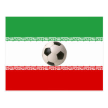 De balcentrum van het voetbal van Iraanse vlag Wenskaarten