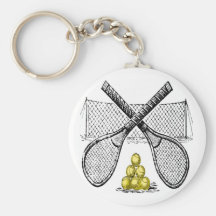 DE BALLEN VAN HET TENNIS, NETTO, EN RACKET SLEUTEL HANGER