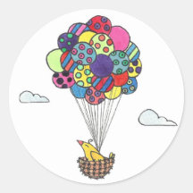 De Ballons van de verjaardag Ronde Sticker
