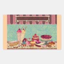 De Banner van het Teken van de Partij van de Cake  Rechthoek Sticker
