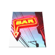 De Bar van het neon Gallerij Wrapped Canvas
