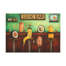 De Bar van sushi Canvas Afdruk