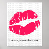 De BEAUTÉ de salon d'affiche de spa lèvres de rose posters