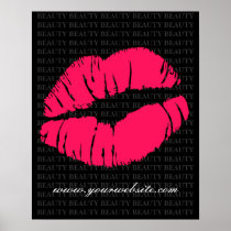 De BEAUTÉ de salon d'affiche de spa lèvres de rose posters