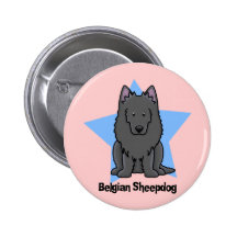 De Belgische Herdershond van de Ster van Kawaii Buttons
