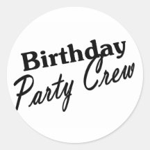 De Bemanning van de Partij van de verjaardag Ronde Sticker