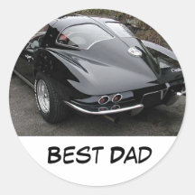 De Beste Papa van het vaderdag/Zwart Korvet Stickers