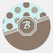 De blauwe & Bruine Stickers van het Monogram