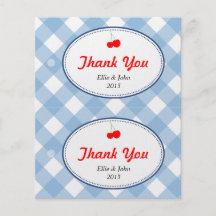 De blauwe de giftzak van het gingang diy huwelijk  gepersonaliseerde folder