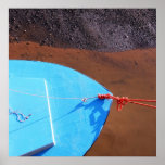 De blauwe Druk bij hoogtijd van het Canvas ~ van d Print