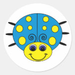 De blauwe en Gele Sticker van het Lieveheersbeestj