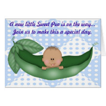 De blauwe Erwt van het Baby shower van de Jongen i Kaart