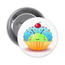 De blauwe Knoop van Cupcake van het Lieveheersbees Speldje