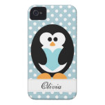 De blauwe Liefde van de Pinguïn iPhone 4 Hoesje